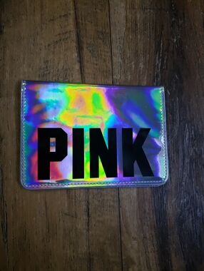 PINK Holographic Iridescent Passport Holder